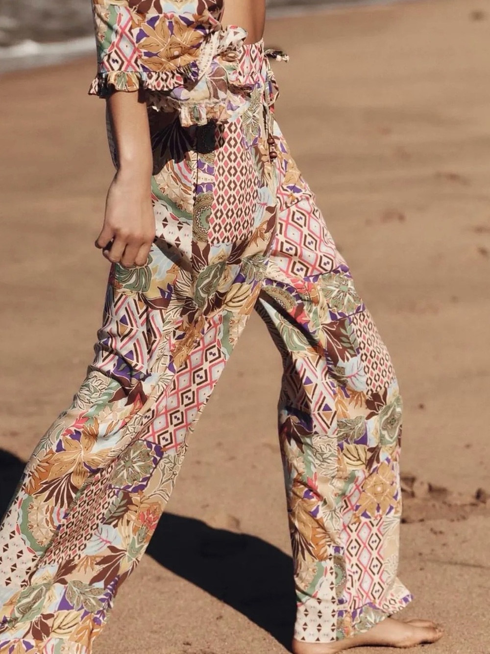 ZARA SUMMER COLLECTION BOHO PATCHWORK SET size S - Picture 4 of 4